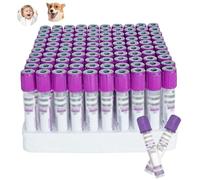 NOOGRRFA Tubes De Prélèvement Sanguin Vacutainer, 2Ml/3Ml/5Ml EDTAK2, en Plastique Pet, À Vide Unique, À Pression Négative, Tubes De Laboratoire avec Bouchon Violet, pour Hôpitaux Vétérinaires,3ml