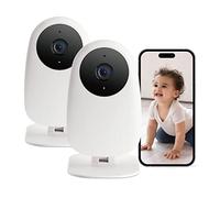 Nooie Lot de 2 moniteurs pour bébé WiFi 2K et caméra avec vision nocturne - Détection de mouvement/son 5G - Contrôle par application - Audio bidirectionnel - Fonctionne avec Alexa/Google, SD Cloud