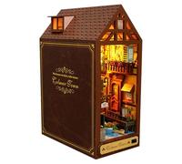 Nook De Livre, Caractéristique LED Light, 16.1x9.2x22.5 Cm, Décoration De Serre-bouchend Puzzle en Bois, Kits De Construction De Modèles De Maison De Éducative, Éducation Et Plais