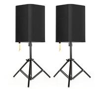 NOOKAT Lot de 2 housses de haut-parleur PA/DJ de 20,3 cm pour haut-parleur alimenté monté sur support, tissu Oxford 600D épais, imperméable, protection UV et anti-poussière (noir)