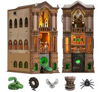 NookMaster Kit Book Nook avec LED | Puzzle en bois 3D Fantasy Bibliothèque | Académie Magique 3D sans Lunettes LED 351 Pièces Anti-poussière Serre-livres Cadeau Adulte