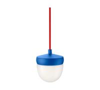 Noon Suspension Pan verre givré 10 cm Bleu clair-rouge