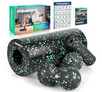 nooncrazy Lot de rouleaux de fascia avec sac à cordon de serrage et posters d'entraînement, kit de fascias avec balle de fascia, petit et double balle pour l'entraînement des fascias, des muscles, du