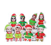 Noonedibs Oreiller de visage de poupée d'elfe personnalisé - Personnaliser l'oreiller photo, les poupées de jouets de couple, coussin personnalisé d'animaux en peluche, cadeau personnalisé