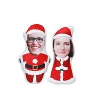 Noonedibs Oreiller Père Noël personnalisé - Oreillers personnalisés avec images, jouets de couple, poupées personnalisées selon la photo, pour papa, couple, famille, cadeaux commémoratifs