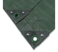 NOOR Bâche de protection professionnelle 140 g/m² 3 x 4 m verte - Bâche en tissu avec œillets - Tissu résistant aux UV - Imperméable pour le jardin - Protection contre le vent, les intempéries, la saleté et l'humidité