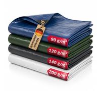 NOOR Bâche de Couverture Super - 200g/m² - 10x12 m - Blanc - Bâche Tout Usage pour Protection Contre Les intempéries - Idéale pour Le Jardin - stabilisée UV, enduite des Deux côtés, imperméable