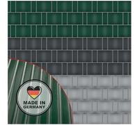 NOOR Bande Brise-Vue PP Pro Extra résistante pour clôture à Double Fil - Brise-Vue Verte 0,19 x 2,55 m - Épaisseur 1,5 mm rainuré - Opaque, Coupe-Vent et Brise-Vue - Fabriqué en Allemagne
