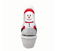 NOOR Housse de Protection hivernale en Non-tissé - Motif Bonhomme de Neige - 130 x 160 cm - Protection Contre Le Gel pour Plantes en Pot - Respirante avec Cordon de Serrage - Translucide - Protection