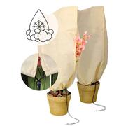NOOR Lot de 2 Housses de Protection Hivernales de qualité supérieure - L - 100 x 80 cm - avec Fermeture éclair et Cordon de Serrage - Protection Contre Le Gel pour Plantes - Protection hivernale pour