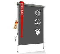 NOOR Store Vertical Exklusiv 150x250 cm - Brise-Vue Extensible Anthracite | Store vertical opaque - protection visuelle et contre vent pour balcon et terrasse - Livré avec fixations et manivelle