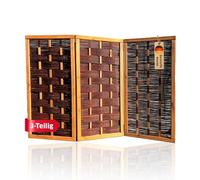 Noor Weiden Deluxe - Brise-Vue Pliable en 3 Parties - pour l'extérieur - Résistant aux intempéries - pour terrasse, Jardin et Balcon - Cloison tressée avec Cadre en pin - Dimensions totales : 150 x