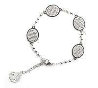 NoorAlif Élégant bracelet Ayatul Kursi avec pendentif Allah - Cadeau islamique parfait pour les femmes : bracelet arabe spécial du Ramadan, taille unique, Acier inoxydable, Pas de gemme