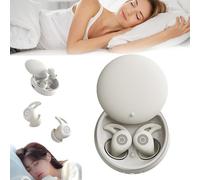 Noorasleep Snooze Pods Pro,Snoozepods Pro améliorés 2025, écouteurs Bluetooth, Noora Sleep avec étui intelligent, bouchons d'oreilles en silicone souples et confortables,réduction du bruit pour(Blanc)