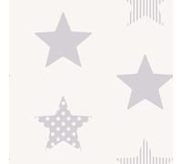 Noordwand Papier peint Kids @ Home Superstar Argenté et blanc