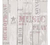 Papier peint GENERIQUE Urban Friends & Coffee Papier peint Planche de bois Mots Beige et rose
