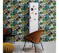 Noordwand Papier Peint, Revêtement Mural, Décoration de Salon Chambre à Coucher Salle de Séjour Bureau Maison Intérieur, Vert et Orange