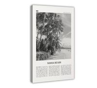 Noosa Heads Lot de 30 impressions sur toile représentant une plage noire et blanche, Sunshine Coast, Queensland, Australie, Océanie, Paysage de ville, voyage, paysage moderne, 30,5 x 45,7 cm