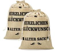Noosverl 39.5x30.5 cm Pochette Cadeau pour Hommes, 2 pièces Sachets en Jute, Sacs en Jute Avec Cordon De Serrage - Sac Cadeau reutilisable pour Frère/Père/Collègue