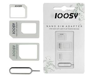 Noosy 3 en 1 (Nano-SIM vers Carte Micro SIM + Carte Micro SIM Standard + Carte SIM Nano SIM pour Tous Les Smartphones, Apple, Samsung, Sony, HTC, Nokia, etc.