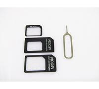 Noosy Adaptateurs Nano Micro Sim Microsim iPhone 5 4 4S 6 4 C téléphone portable adaptateur noir
