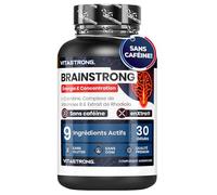 Nootropic Brain Booster Vitastrong, Vitamine B Complex avec B5 pour Performances Mentales, Caffeine, Biotine, L Carnitine, Coenzyme Q10, B6, Vitamine B12, Acide Folique, Nootropique