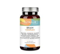 Nootropique Brain Complex - Mémorie et Concentration - Bacopa Monnieri, Ginkgo Biloba, Choline, Ginseng, L-Tyrosine + Vitamines - Brain Complex 60 Gélules Nutralie