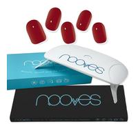 NOOVES NAILS Pack Autocollants à Ongles en Gel Précuré Premium Designs Rouges + lampe à ongles UV/LED portable 8 W - Crimson Red