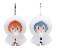 Noowye Ayanami Rei Stuffed Soft Plush Figurine Anime Asuka Langley Soryu Peluche Pendentif 10 cm Sac Pendentif Sac PP Coton Anime Cadeau pour les fans