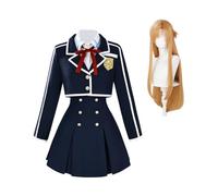 Noowye Costume de cosplay Animé Yuuki Asuna, uniforme scolaire, veste courte, costume de scène, Halloween, fête, carnaval, perruque pour femme