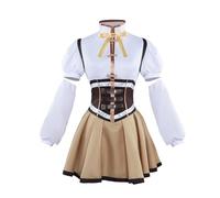 Noowye Costume de cosplay Mami Tomoe pour femme - Robe de combat - Unifrom - Costume de présentation pour adulte - Carnaval Cos - Avec perruque