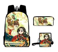 Noowye Ensemble sac à dos 3 en 1 avec sac à dos Anime He Xuan Hua Cheng/Shi Qing Xuan et sac à bandoulière léger pour livres Back to School, Type 07, 30*13*40 CM