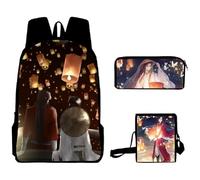 Noowye Ensemble sac à dos 3 en 1 avec sac à dos Anime He Xuan Hua Cheng/Shi Qing Xuan et sac à bandoulière léger pour livres Back to School, Type 08, 30*13*40 CM