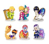 Noowye JJBA Lot de 6 figurines d'action Giorno Giovanna/Bruno Bucciarati Mini Pannacotta Fugo Look Up Figurines petites statues décoratives en PVC