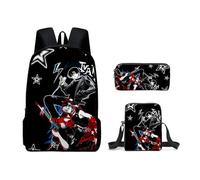 Noowye Luka/Till Sac à dos Anime Mizi/Ivan Trousse à crayons Imprimé dessin animé SUA Sac à bandoulière Grand sac à dos scolaire Back to School pour étudiants Ensemble de 3 pièces, Type 05, 30*13*40CM