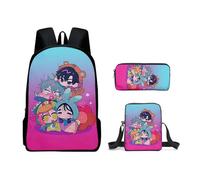 Noowye Luka/Till Sac à dos Anime Mizi/Ivan Trousse à crayons Imprimé dessin animé SUA Sac à bandoulière Grand sac à dos scolaire Back to School pour étudiants Ensemble de 3 pièces, Type 06, 30*13*40CM
