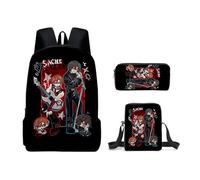 Noowye Luka/Till Sac à dos Anime Mizi/Ivan Trousse à crayons Imprimé dessin animé SUA Sac à bandoulière Grand sac à dos scolaire Back to School pour étudiants Ensemble de 3 pièces, Type 09, 30*13*40CM