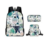Noowye Luka/Till Sac à dos Anime Mizi/Ivan Trousse à crayons Imprimé dessin animé SUA Sac à bandoulière Grand sac à dos scolaire Back to School pour étudiants Ensemble de 3 pièces, Type 12, 30*13*40CM