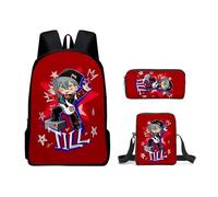 Noowye Luka/Till Sac à dos Anime Mizi/Ivan Trousse à crayons Imprimé dessin animé SUA Sac à bandoulière Grand sac à dos scolaire Back to School pour étudiants Ensemble de 3 pièces, Type 02, 30*13*40CM
