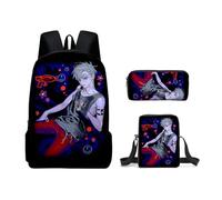 Noowye Luka/Till Sac à dos Anime Mizi/Ivan Trousse à crayons Imprimé dessin animé SUA Sac à bandoulière Grand sac à dos scolaire Back to School pour étudiants Ensemble de 3 pièces, Type 08, 30*13*40CM
