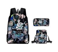 Noowye Luka/Till Sac à dos Anime Mizi/Ivan Trousse à crayons Imprimé dessin animé SUA Sac à bandoulière Grand sac à dos scolaire Back to School pour étudiants Ensemble de 3 pièces, Type 16, 30*13*40CM