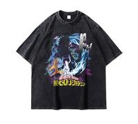 Noowye MHA Toga Himiko T-shirt à manches courtes Anime Midoriya Izuku/Shigaraki Tomura T-shirt japonais streetwear Anime Cosplay Clothing Cadeau pour hommes et femmes pour les fans