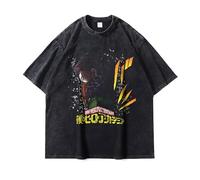 Noowye MHA Toga Himiko T-shirt à manches courtes Anime Midoriya Izuku/Shigaraki Tomura T-shirt japonais streetwear Anime Cosplay Clothing Cadeau pour hommes et femmes pour les fans