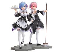 Noowye Ramu - Lot de 2 figurines d'action - Figurine de Ramu - 22 cm - Avec baguette de nettoyage et plateau - Figurines mignonnes - En PVC - Modèle de dessin animé - Ornements de bureau