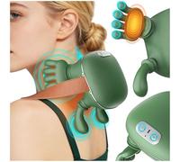 Nooydio Masseur de cou, cou et dos avec chaleur et pétrissage 4D, masseur Shiatsu sans fil pour soulager les douleurs cervicales aux épaules, rechargeable pour la maison et le bureau (vert)