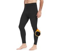 NOOYME Caleçon long thermique pour homme, caleçon chaud, sous-vêtement thermique, sous-vêtement fonctionnel, sous-vêtement de ski, caleçon thermique, legging pour homme, pour le sport d'hiver, Noir (1
