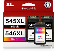 NOPAN-INK Cartouches Compatibles pour Canon PG545XL/CL546XL, Pack de 3 (2 Noir + 1 Couleur), pour MG2400/MG2450/MG2500/MG2550/MG3050/TR4550/TS3150, Rendement 400 Pages Noir