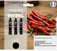 NOPAN-INK Compatible pour Epson 503XL, Pack de 3 Cartouches d'encre, Noir, pour Expression Home XP-5200/5205, Workforce WF-2960DWF/2965DWF, 600 Pages