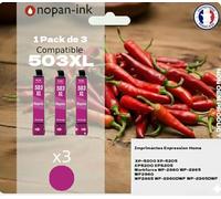 NOPAN-INK Compatible pour Epson 503XL, Pack de 3 Cartouches d'encre, pour Expression Home XP-5200/5205, Workforce WF-2960DWF/2965DWF, Magenta, 600 Pages