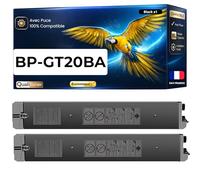 NOPAN-INK Pack 2 Toner BPGT20BA BP-GT20BA Compatible pour Sharp 22 10 20 25 Noir Haute capacité avec Puce 18000 Pages